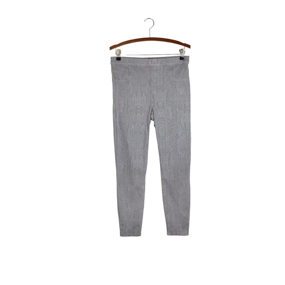 Spanx Jean-ish Gray Snake Print Pants Ankle Pull On Leggings Womens Size Large